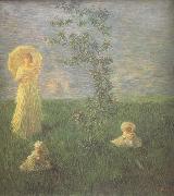Gaetano previati In the Meadow (nn02) Sweden oil painting artist